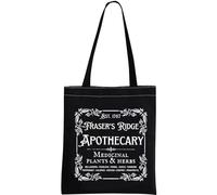 Tv Show Inspired Gift Book Merchandise Gift Fraser's Ridge Apothecary Est. 1767 Sassenach Tote Bag for Jamie Fraser Fans (Fraser's Ridge ToteBLK EU)