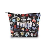 TV Show Inspired Gift Doctor Anatomy Fans Merchandise Zipper Pouch Funny Doctor Makeup Bag Gift for Women Girls (Anatomy TV Pattern BLK EU)
