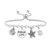 TV Show Inspired Gift OBX North Carolina Sea Life TV Series Gifts Starfish Shell Gift Beach Bracelet, S, Stainless Steel, 0