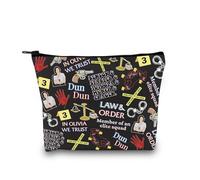 Tv Show Inspired Gift Tv Series Fans Gift Zipper Pouch Law Detective Team Tv Show Merchandise Special Victims Unit Makeup Bag (Law TV Pattern BLK EU)