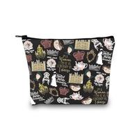 TV Show Inspired Gift V. Crawley Quote Inspired Gift TV Show Merchandise Zipper Pouch Makeup Bag for Fans Women Girls (Downton TV Pattern BLK EU)