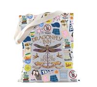 TV Show Merch Dragonfly Inn Stars Hollow Tote Bag for TV Show Fans Rory Lorelai Fans Gift Coffee Luke's Gift (Dragonfly)