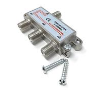 TV Splitter F-Type Screw-on Connectors RF Coaxial Cable Adapter, Passive Wideband Signal, 5-2500Mhz (3 Way)