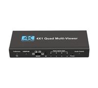 TV Splitter, Quad Screen Multiviewer, 5.59 x 2.44 x 0.79 Inch Digital Display Adapter, Seamless 4K Output, Easy Switching Design for Game Setup, Conference Room, Security Monitoring