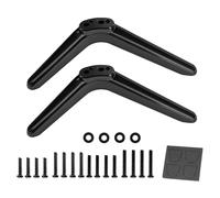 TV Stand, Anti-Tilt Support Stand, 2 Pieces Space Saving Rubber Base Stable ABS Material Compact Lightweight Minimalist, Replacement TV Legs for Television Home, 7.87x5.12x1.18 Inches, Black
