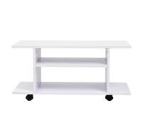 TV Stand Bookshelf Cabinet Modern 3 Tier shelf Storage Shelves Table Wheels in White - Home Living | TJ Hughes