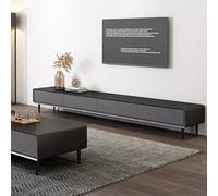 Tv Stand Cabinet 160/200/240cm Tv Unit Floor Standing Wooden TV Cabinet With 2 Drawers And Door Large Storage TV Bench For Living Room & Office(Grigio,240 * 35 * 24cm)
