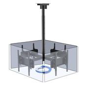 Tv Stand Ceiling Tv Mount - Four Sided Ceiling Tv Mount Bracket, 32-50 Inch Full Motion, 4 Movement Flat/Curved Screen Bracket, Telescopic Height Adjustment