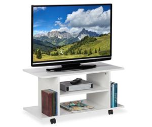 Tv stand Entertainment Centre Coffee Table 4 Shelves White Finish TV Unit