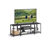 TV Stand Entertianment Center with Shelves, Charcoal Grey + Ink Black