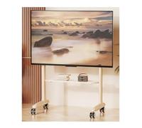 Tv Stand For Dining Room Mobile TV Cart For 42-86 Inch TVs, Height Adjustable Rolling Floor TV Stand Holds 176lbs Portable Monitor Stand Tv Bracket For Home(White)