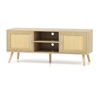 TV Stand for TVs up to 55" Rattan Media Console Table Entertain Center
