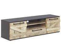 TV Stand Light Wood with Black SALTER