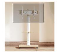 TV Stand Mobile TV Stand for 37-75 Inch LCD Flat/Curved Panel Screen TVs, Rotatable Tilt TV Cart Holds up to 132 Lbs, Portable Stand with Shelf,Natural,Natural-A