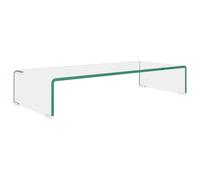 vidaXL Tv Stand/monitor Riser Glass Black 70x30x13 cm, Black
