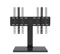 TV Stand Mount, Adjustable Height Table Top TV Stands, with Tempered Glass Base, for 32-65 Inch TV Stand Mount, Loading 99 Lbs (Black)