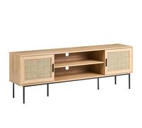 Beliani Tv Stand Pasco Rattan Light Brown