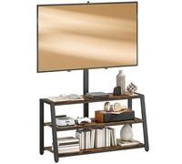 TV Stand Rustic Brown 108x41x135cm Steel Particleboard Swivel Bracket for 32-65