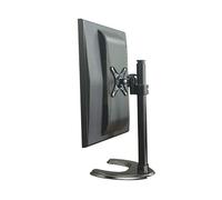 TV Stand Single Monitor Desk Mount For 17-27" Computer Screens, Height Adjustable Black Freestanding Single Monitor Mount, Holds One (1) Screen