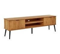 Beliani TV Stand TIMMINS Pine Wood Brown, Brown