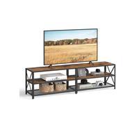 TV Stand with shelves, Rustic Brown+black / 178 x 39 x 52 cm