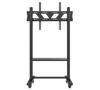 TV Stands Tall Mobile with Mount Adjustable Height, Lockable Casters and Tray Shelves - for 55-85 in Extra Large Flat Panel Screen TVs -Loa