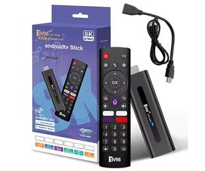 TV Stick 4K 2GB + 16GB Voice Control 4 Apps Click BT5.0 H313 WiFi5 Dual 2.4G/5G Quad-Core 64bit HDR10+ Ultra USB HD Smart TV..