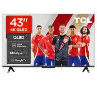TCL 43T69C 43 Inch QLED, Direct LED TV, 4K HDR TV, Smart Google TV (Dolby Vision & Atmos, Game Master, Motion Clarity, Compatible with Google Assistant & Alexa)