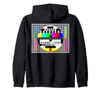 TV test card, nostalgic pattern, no signal Sorry Time Up Zip Hoodie
