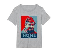TV Times Benny Hill Home Guard T-Shirt, Women's Plus, Heather Grey, 5X