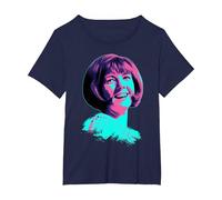 TV Times Cilla Black 1964 Pop Art Stylised T-Shirt, Women's Plus, Navy Blue, 1X