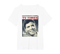 TV Times Cliff Richard 1964 Cover T-Shirt, Women's Plus, White, 3X