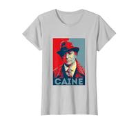 TV Times Michael Caine in Jack The Ripper T-Shirt, Women, Silver Grey, Small