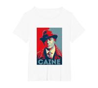 TV Times Michael Caine in Jack The Ripper T-Shirt, Women's Plus, White, 2X
