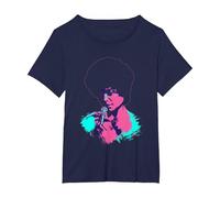 TV Times Singer Eartha Kitt 1973 Pop Art Stylised T-Shirt, Women's Plus, Navy Blue, 1X