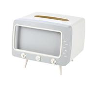 TV Tissue Box - Multi-Functional Creative Tissue Box Cover Phone Mount - Retro Tissue Box Cover, TV Shaped Tissue Dispenser Smartphone Holder