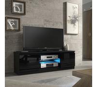 Tv Unit 120Cm Sideboard Cabinet Cupboard Tv Stand Living Room High Gloss Doors - Black