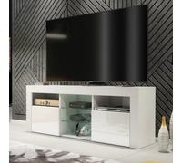 Tv Unit 145Cm Modern White With High Gloss Doors - Creative Furniture