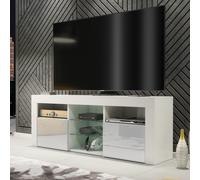 Creative Furniture Tv Unit 145Cm Modern - White With High Gloss Grey Doors Grey One Size
