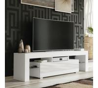Tv Unit 160Cm Modern White With High Gloss Doors - Creative Furniture