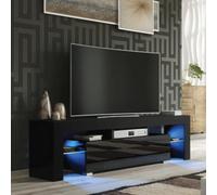 Tv Unit 160Cm Sideboard Cabinet Cupboard Tv Stand Living Room High Gloss Doors - Black
