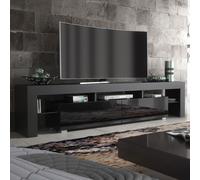 TV Unit 200cm Modern - Black with High Gloss Doors Creative Furniture Black One Size