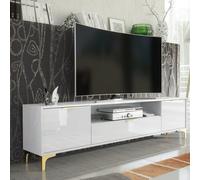 Tv Unit 200Cm Modern Luxury Stand Cabinet White High Gloss