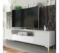 TV Unit 200cm Tide Crest - White & Gold