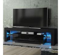 Mex Furniture LTD TV Unit Aria 160cm - Black with Gloss Doors & LED Lights Mex Furniture LTD Black