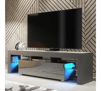 Mex Furniture LTD TV Unit Aria 160cm - Dark Grey with Gloss Doors & LED Lights Mex Furniture LTD Dark Grey