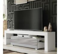 Tv Unit Aria 160Cm - White & Grey Gloss Doors
