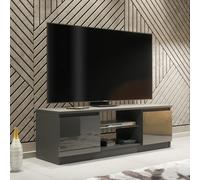 Tv Unit Aura 120Cm - Dark Grey With Gloss Doors