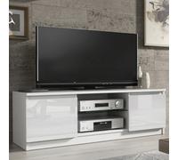 Tv Unit Aura 120Cm - White With Gloss Doors