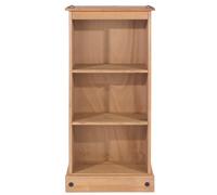 Core Products Premium Corona Low Narrow Bookcase, Antique Waxed Pine